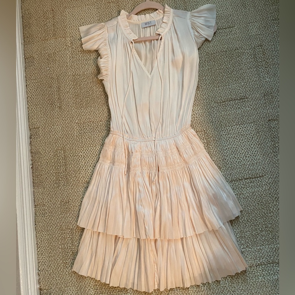 Tan satin dress